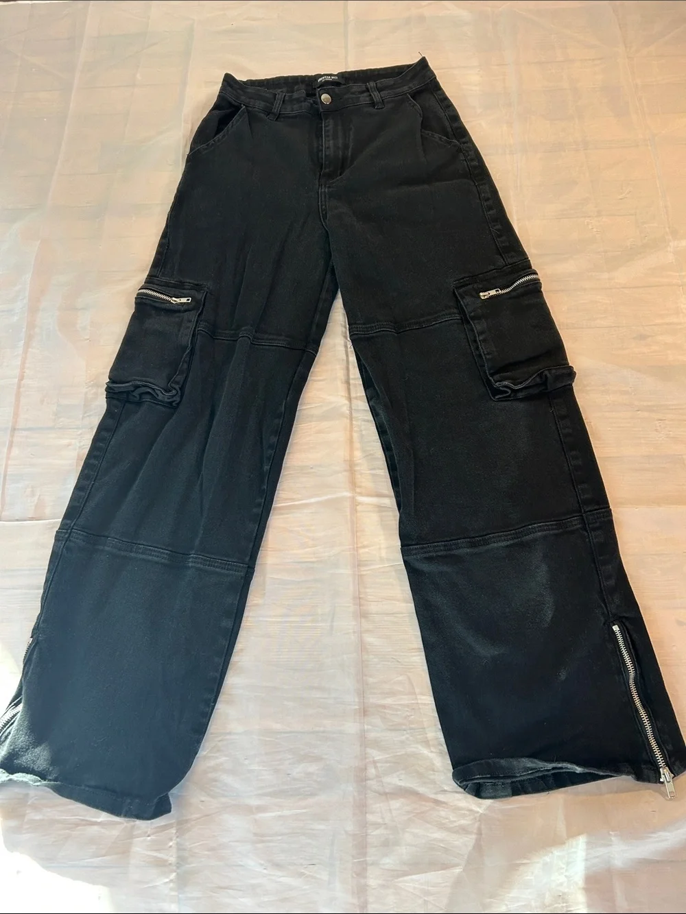 American Bazi Black Relaxed Cargo Jeans